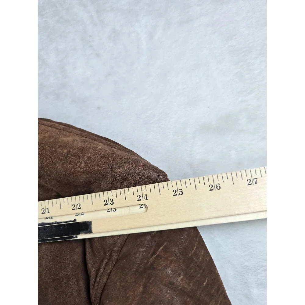Vintage Banana Republic Suede Leather Bomber Jacket Men Large 46 Brown Insulated